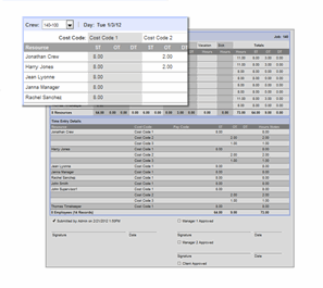 crew timesheet