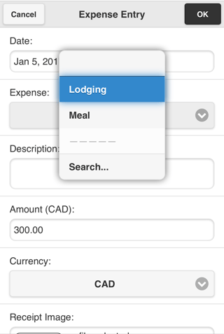 expense entry screen select type.png